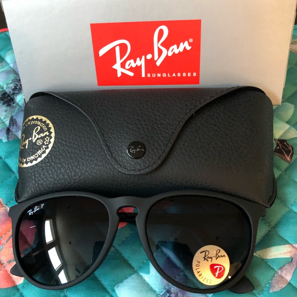 New Black Rayban Erika Polarized Sunglasses!